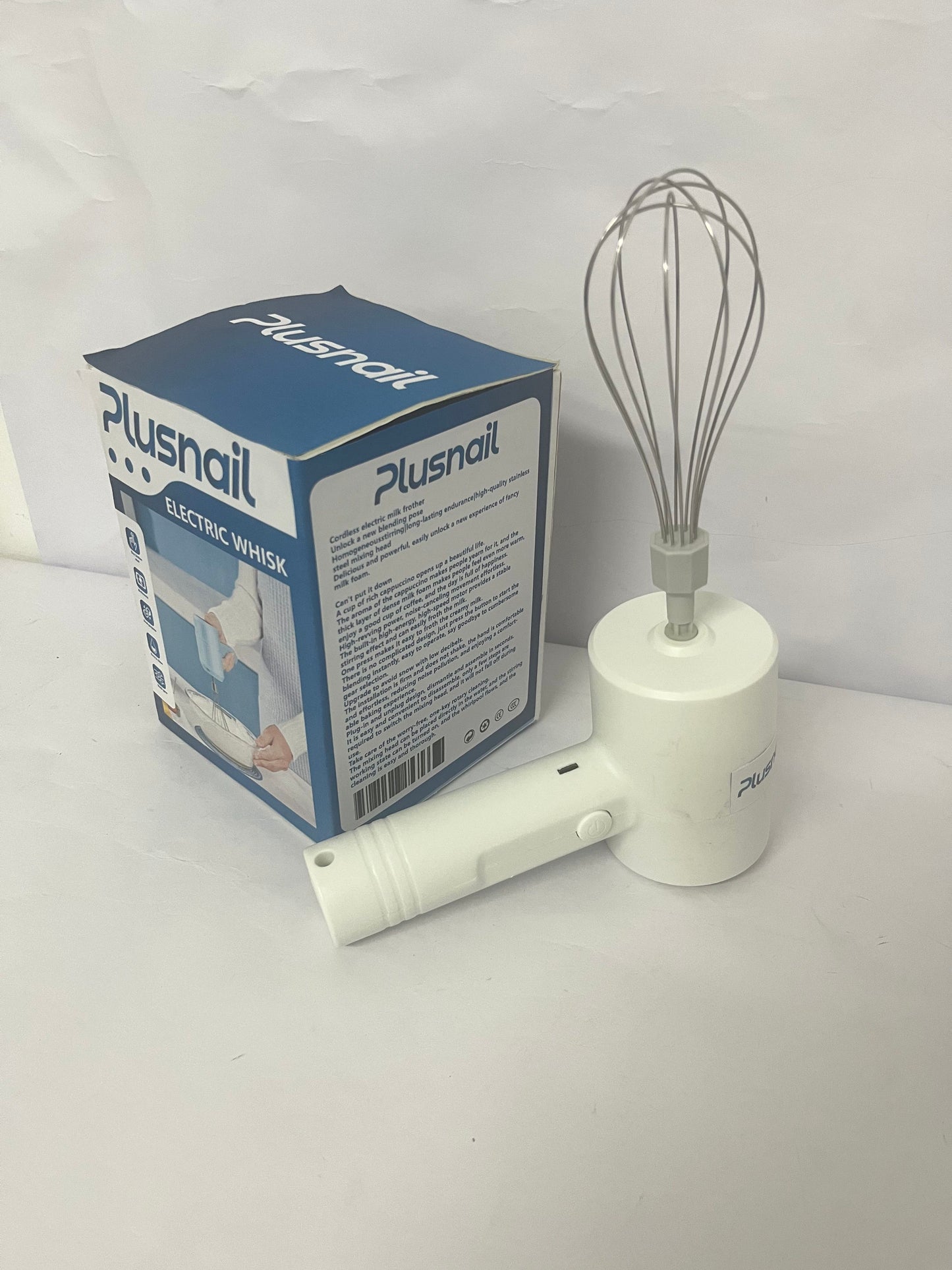 Plusnail Electric Hand Mixer, Portable Whisk Milk Foam Maker, Whisk Beaters, Handheld Electric Mixer for Home