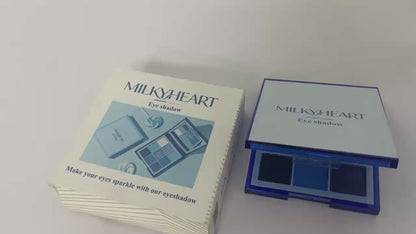 MLKYHEART Eyeshadow Palette 9 Colors Blue Eyeshadow Gemstone Shadow Palette Highly Pigmented Mattes Shimmers Powder Blendable Long Lasting Waterproof Makeup Palette