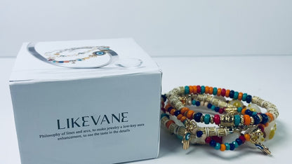 LIKEVANE Bracelets [jewelry] Heishi Bracelets for Women Handmade Stackable Stretch Friendship Bracelets Bulk Bracelets Holiday Jewelry Gifts for Women Men