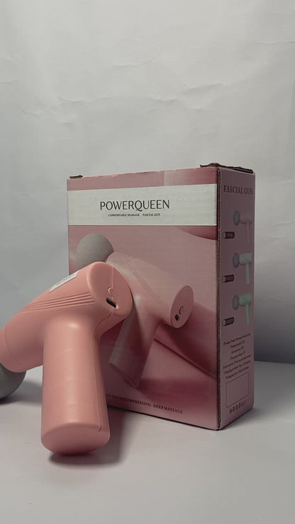 POWERQUEEN Massage Gun Deep Tissue, Silent Brushless Motor and Portable Massage Gun Heads for Deep Muscle Relief and Relaxation