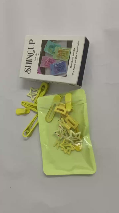 SHINEUP Hair clamps Hair Clips Set Colorful Hair Clips Starlike.Hair Clips Colorful Hair Barrette Metal Cute Snap Hair Clips for Girls, Toddlers, Kids ,