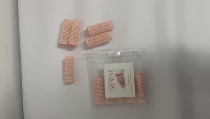 ISIENEST 10Pcs Self Grip Small Hair Curlers Rollers, Plastic Hair Curlers Heatless Salon Dressing Curlers DIY Curly Hair Accessories for Women Girls Short Medium Hair (0.8 x 2.4 Inch)