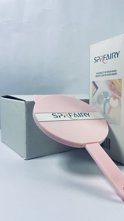 SPRFAIRY Hand mirrors Cat Shaped Makeup Mirror Handheld Mirror Glass for Women Durable Glass Material