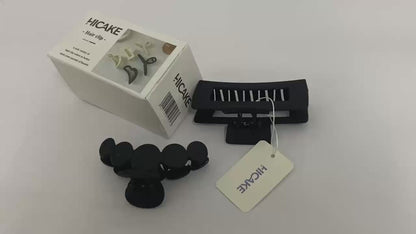 HICAKE Hair clips Medium Large Square Claw, Versatile Styling Rectangle Hair Pins for Thick Thin Hair, Big Matte Banana Clips Neutral Strong Hold Claw Pins