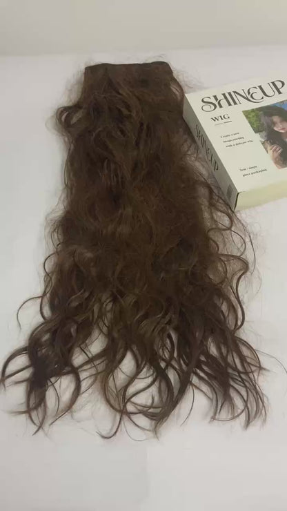 SHINEUP Wigs  Long Lace Wig Synthetic Lace Front Wigs for Black Women Free Part Wavy Hair Wigs Brown High Temperature Fiber Cosplay Wig 24 inch