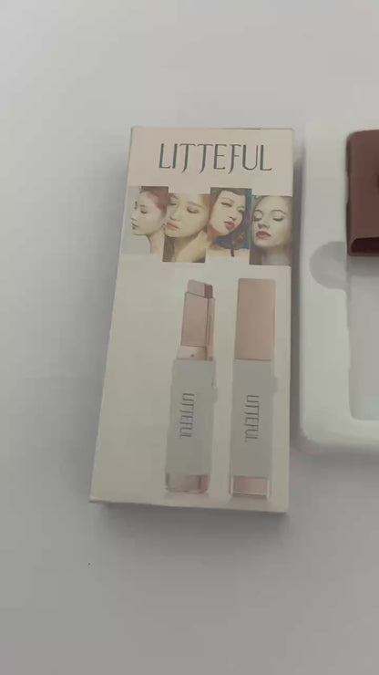 LITTEFUL Eyeshadow 101 Cream-to-Powder Waterproof Shadow Stick – Smoky Tawny Matte – Long-Lasting, Crease-Proof, Muted Brown Matte Eyeshadow with Built-in Smudger