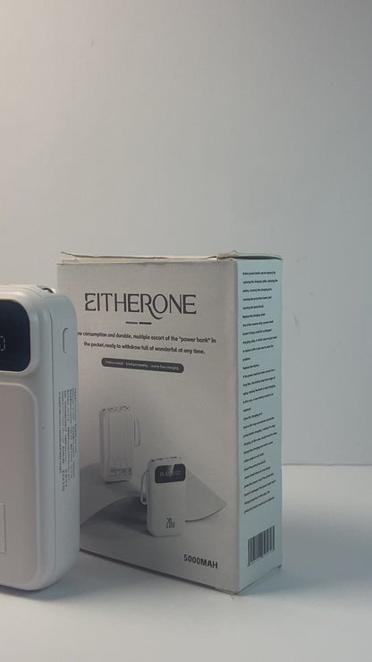 EITHERONE Portable Charger Power Bank 5000mAh Battery Pack,22.5W Fast Charging PowerBank with Built in Cables,Travel Essential USB-C Portable Phone Charger for iPhone Samsung Pixel Android iPad