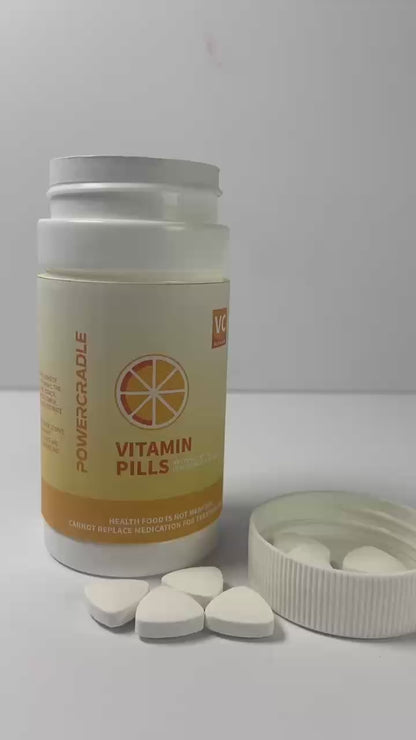 POWERCRADLE Vitamin tablets, Vitamin C, 180mg Tablets, 60-Count, Dietary Supplement 