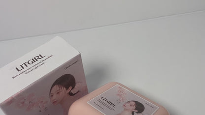 LITGIRL Cheek rouges - Natural, Light Mineral Powder Blush For Sensitive Skin - Blendable, Buildable Rouge - Pigmented, Dewy Glow - Vegan, Cruelty Free, Eco Friendly Makeup - Peach Red