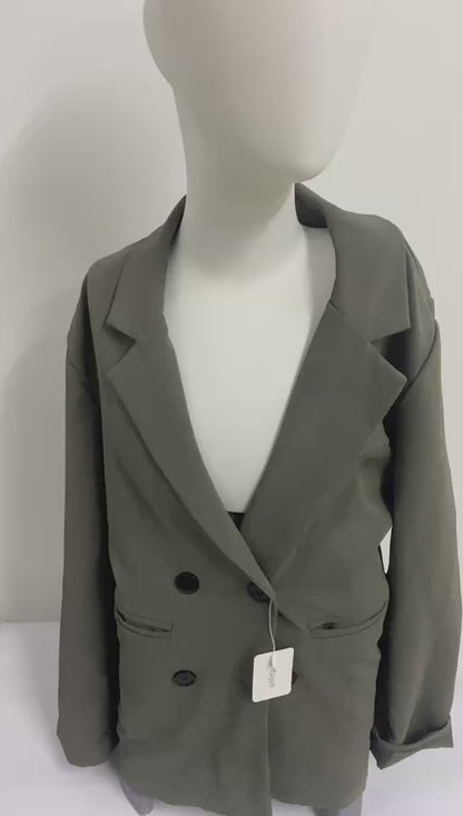 SIXGRAPE over coats Elegant, Commuter-Style, Versatile Suit, Fashionable, ple, Loose-Fitting Jacket, Two-Button Multi-Color top