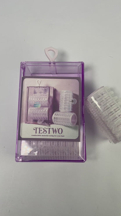 TESTWO Self-Grip Hair Rollers Set for Long,Short Hair and Bangs 2 Pcs,white