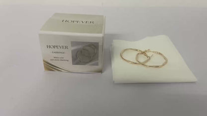 HOPEVER Gold  Earrings Steling Silver Post Hoops Earrings For Women Hollow Tube Hoops Earrings Thick Gold Hoop Earrings Hypoallergenic Lightweight Gold Hoop Large Earrings