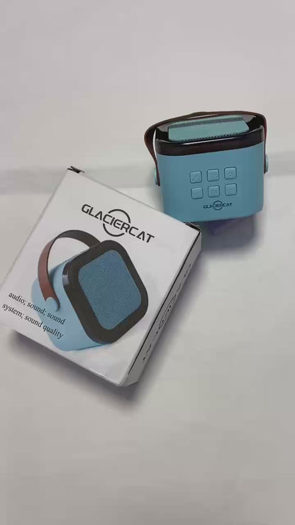 GLACIERCAT Mini Karaoke Machine for Kids Adults,Portable Bluetooth Speaker