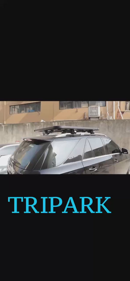 TRIPARK Luggage racks for motor cars Roof Rack Cargo Basket 250LBS with Extension Heavy Duty Steel Universal Car Van Roof Top Luggage Storage Holder Basket for Travel Weight Capacity