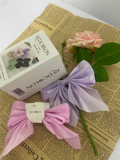 REDCOLON Hair Bows for Women Bows Hair Accessories for Womens Girls 6PCS, Valentine's Day Hair Bows for Women Cute  Bow Hair Clips, Silky Satin Ribbon Bows for Hair
