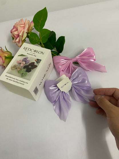 REDCOLON Hair Bows for Women Bows Hair Accessories for Womens Girls 6PCS, Valentine's Day Hair Bows for Women Cute  Bow Hair Clips, Silky Satin Ribbon Bows for Hair