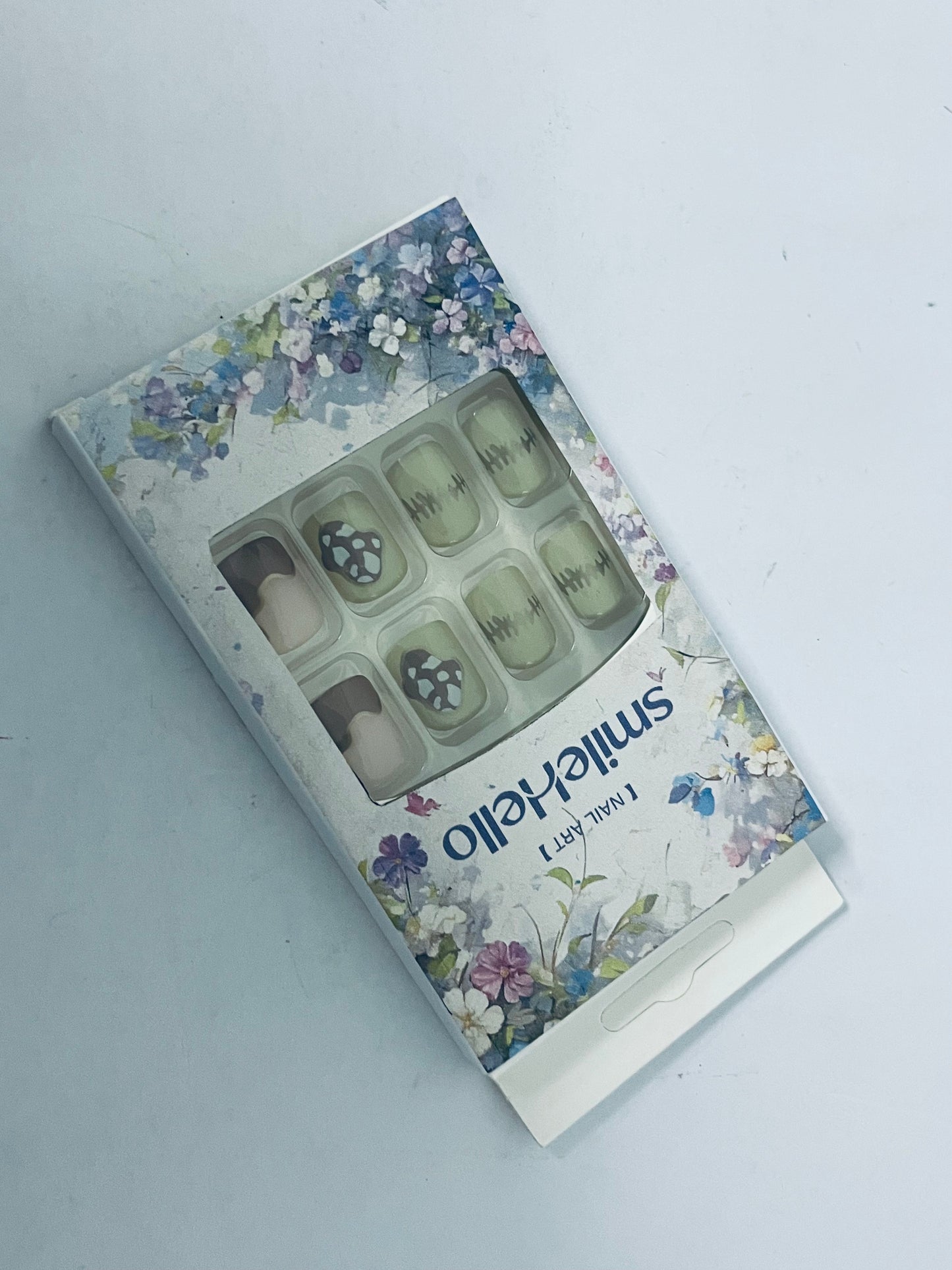 smileHello False nails Short Length Press on Nails, Artificial Acrylic Fake Nails for Women, 24PCS Full Cover Reusable False Nails Kits, Glue on Nails Fake Nails for Nail Art