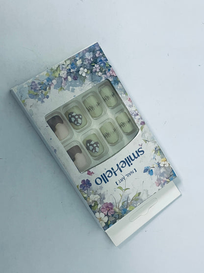 smileHello False nails Short Length Press on Nails, Artificial Acrylic Fake Nails for Women, 24PCS Full Cover Reusable False Nails Kits, Glue on Nails Fake Nails for Nail Art