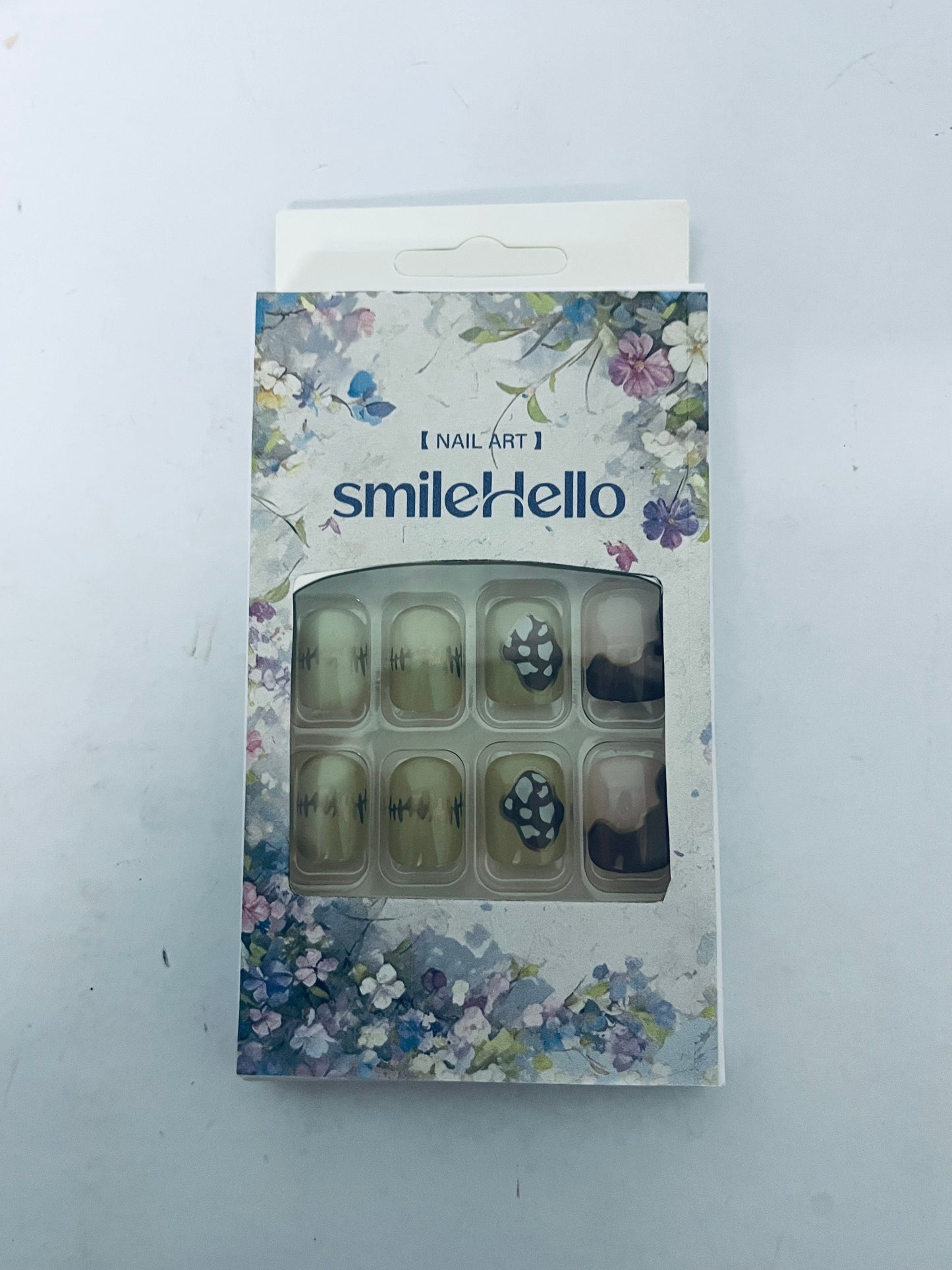smileHello False nails Short Length Press on Nails, Artificial Acrylic Fake Nails for Women, 24PCS Full Cover Reusable False Nails Kits, Glue on Nails Fake Nails for Nail Art