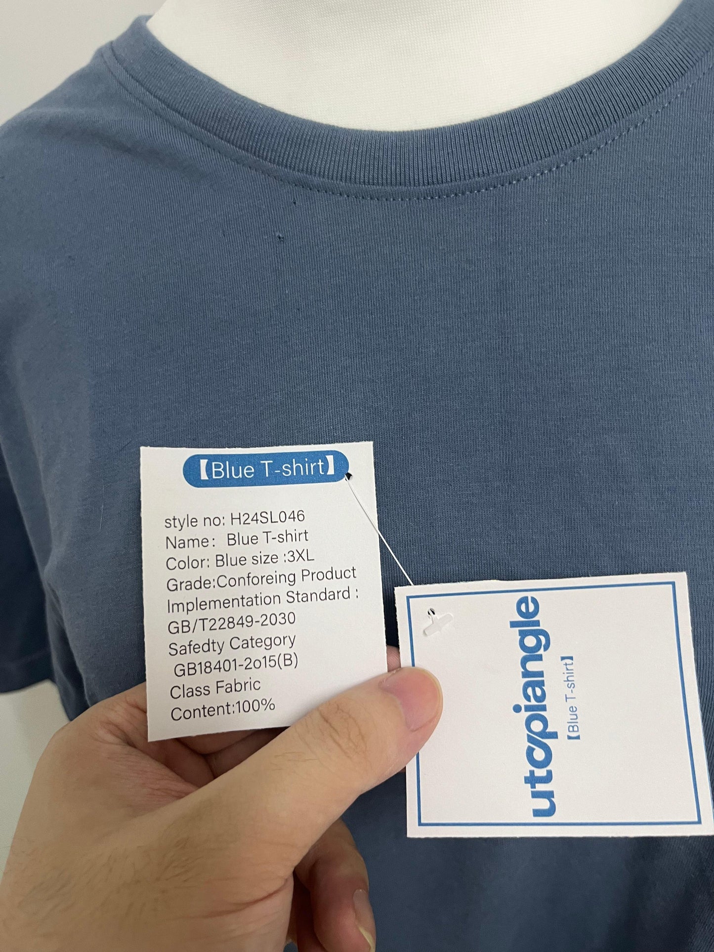 utopiangle Haze Blue Loose Short-Sleeve T-Shirt Minimalist & Casual Comfortable & Skin-Friendly Essential Versatile Item for Daily Outfits
