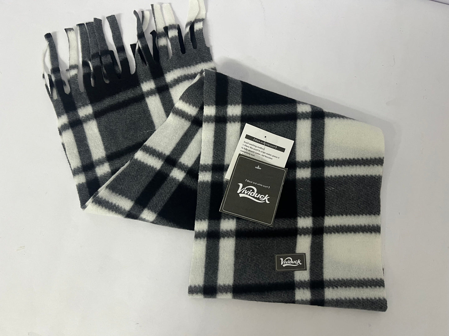 Vividuck   Scarf for Women and Men-Fall Winter Classic Cashmere Feel Tartan Checkered Plaid Scarves