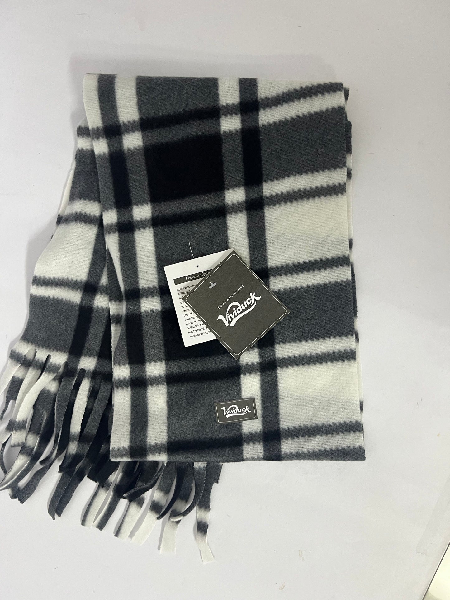 Vividuck   Scarf for Women and Men-Fall Winter Classic Cashmere Feel Tartan Checkered Plaid Scarves