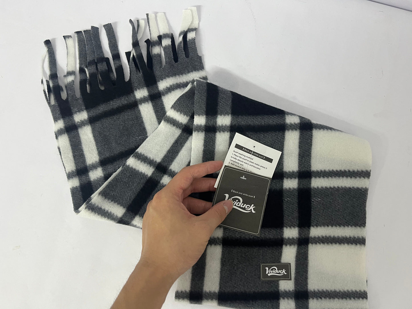 Vividuck   Scarf for Women and Men-Fall Winter Classic Cashmere Feel Tartan Checkered Plaid Scarves