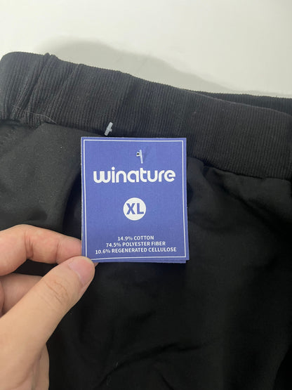 winature Solid Black Pants: Soft Blended Fabric Elastic-Waist Bottoms for Daily Comfort & Versatile Matching