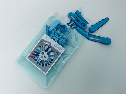 wishair Blue Hair Clips - Whale & Star Shapes, Gentle Grip for Cute Hairstyles