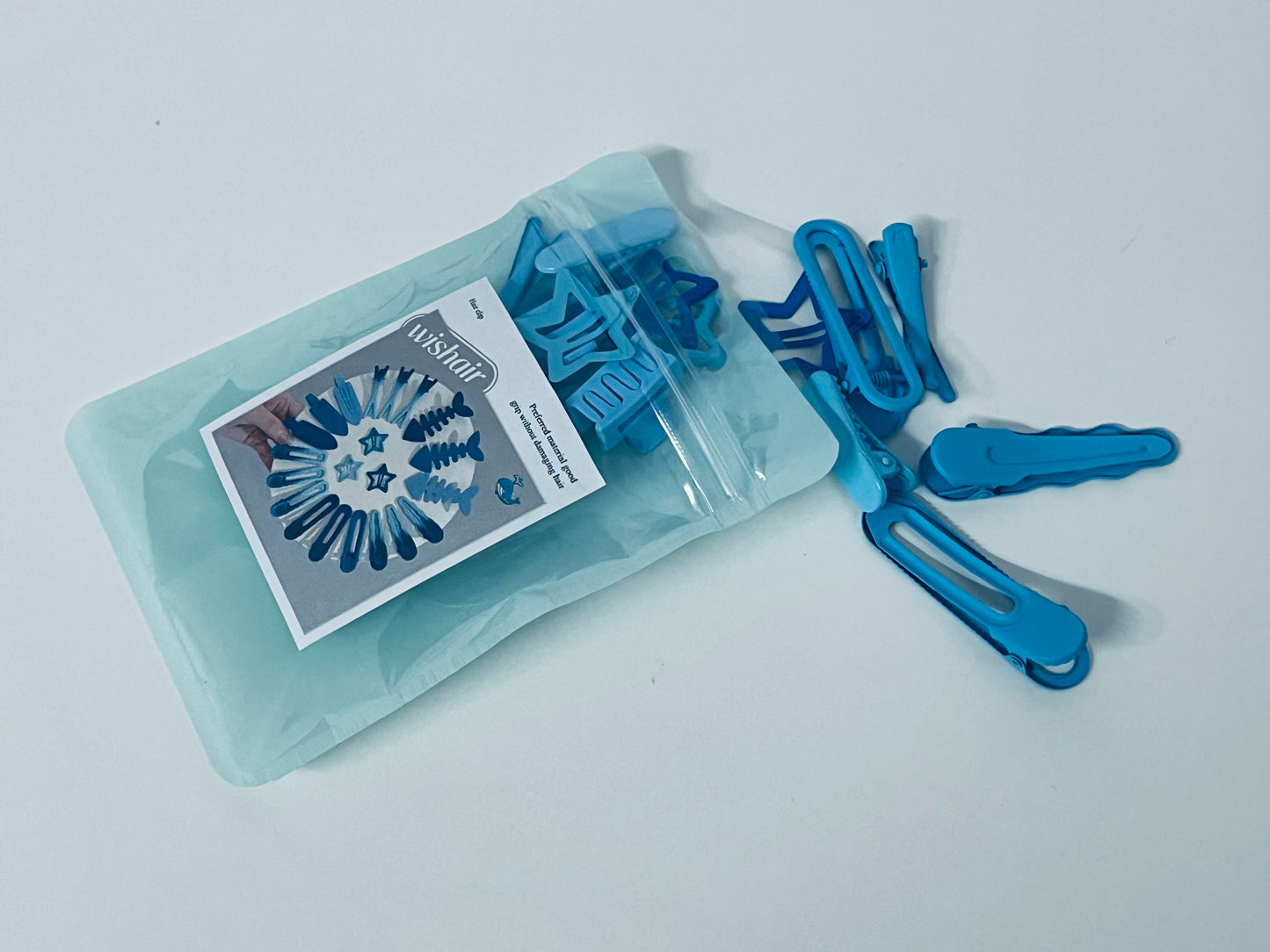wishair Blue Hair Clips - Whale & Star Shapes, Gentle Grip for Cute Hairstyles