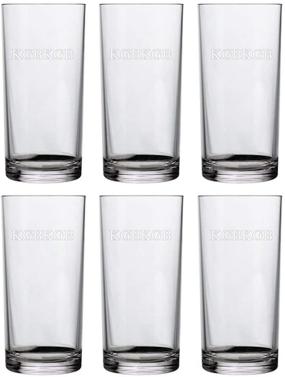 KGBKGB Classic 16 ounce Premium Quality Plastic Water Tumblers in Clear | Set of 6 Drinking Cups | Reusable, BPA-free, Top-rack Dishwasher Safe