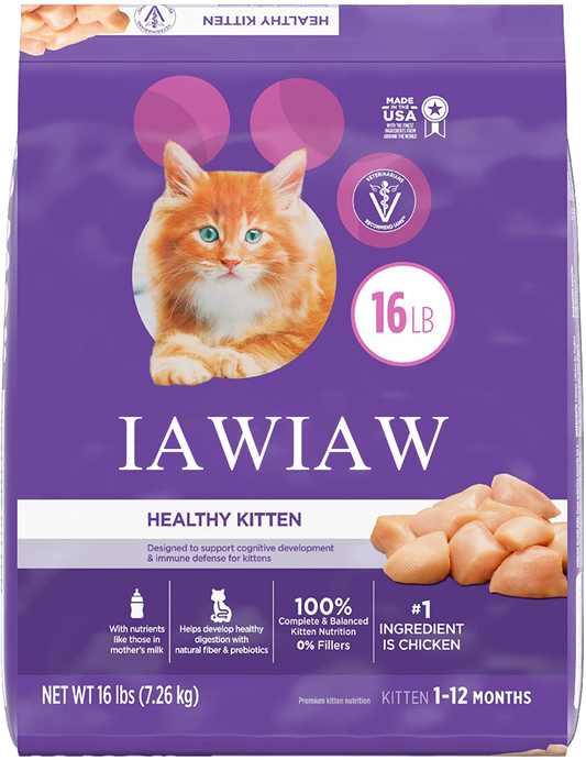 IAWIAW PROACTIVE HEALTH HEALTHY KITTEN Animal feed Dry Cat Food with Fish Oil and Chicken, 16 lb. Bag