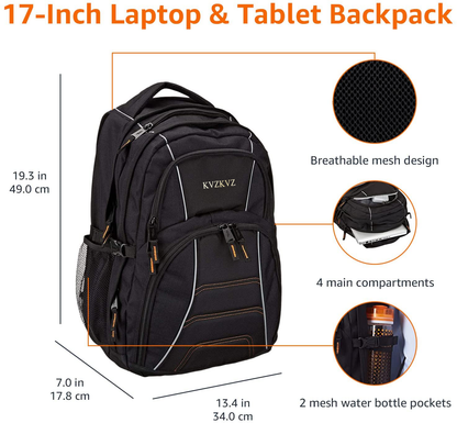 KVZKVZ Backpacks Laptop Backpack - Fits Up to 17-Inch Laptops