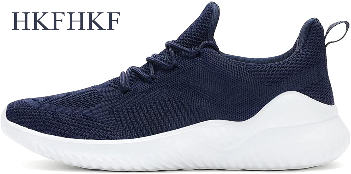 HKFHKF Men's Non Slip Running Shoes Ultra Light Breathable Casual Walking Shoes Fashion Sneakers Mesh Workout Sports Shoes