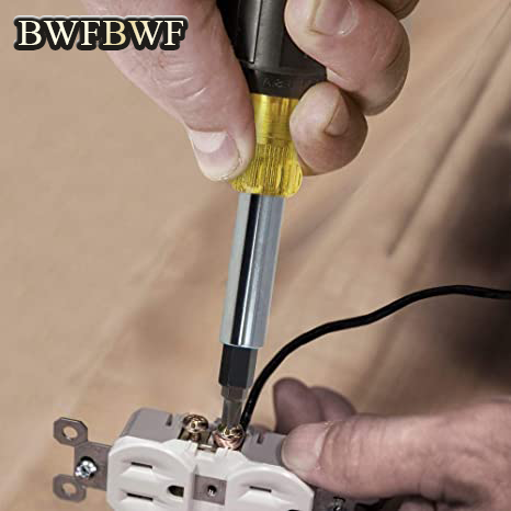 BWFBWF 32557 Multi-Bit Screwdriver / Nut Driver, Heavy Duty 10-in-1 with Interchangable Shafts and Ph, Sl, Sq, Hex Bits and Nut Drivers