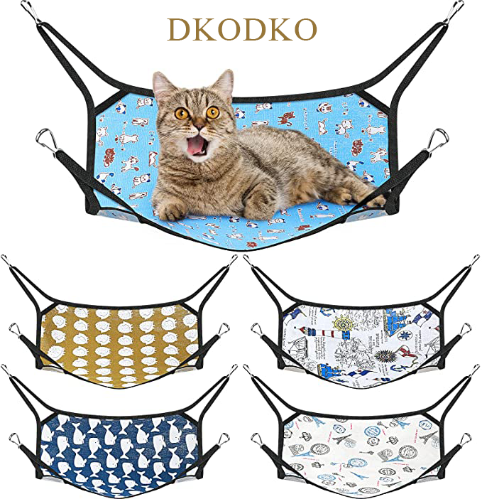 DKODKO 5 Pieces Pet  Cage Hammock Pet Hammocks Pet Cats Hammock Soft Pet Bed Suitable for Ferret Hammock Guinea Pig Hamster Gerbil Kittens Cats Cage
