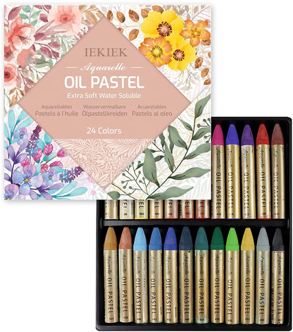 IEKIEK Oil pastels Non Toxic Soft Water Soluble Oil Pastels for Artist and Professional (24 Colors)