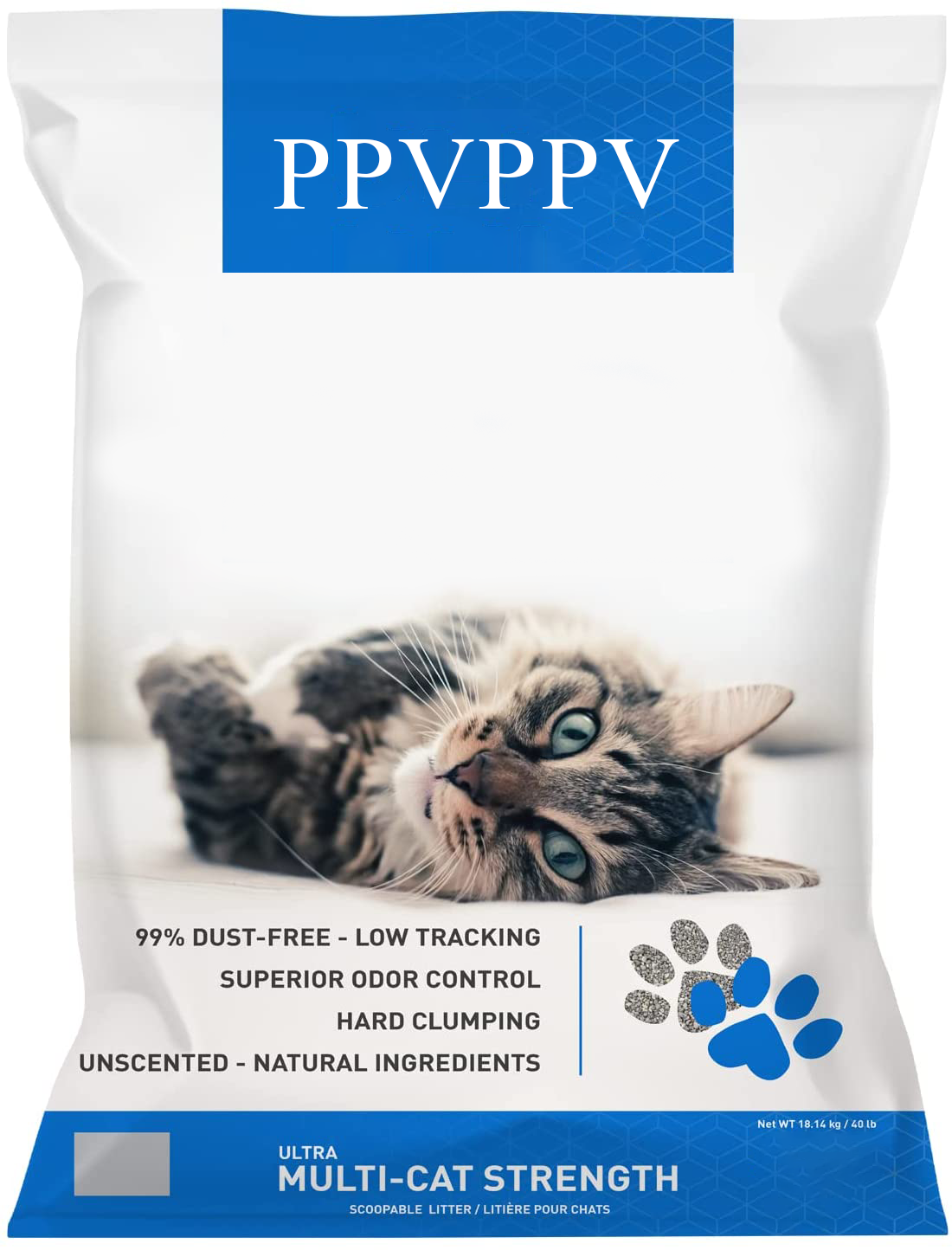 PPVPPV Premium Clumping Cat Litter Ultra Uncented Cat litter 99.9% Dust-Free, Low Tracking, Hard Clumping, Superior Odor Control & Natural Ingredients