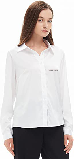 VHPVHP Women's Button-Down Shirts Long Sleeves Casual Work Blouse
