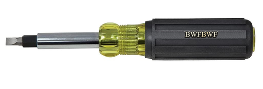 BWFBWF 32557 Multi-Bit Screwdriver / Nut Driver, Heavy Duty 10-in-1 with Interchangable Shafts and Ph, Sl, Sq, Hex Bits and Nut Drivers