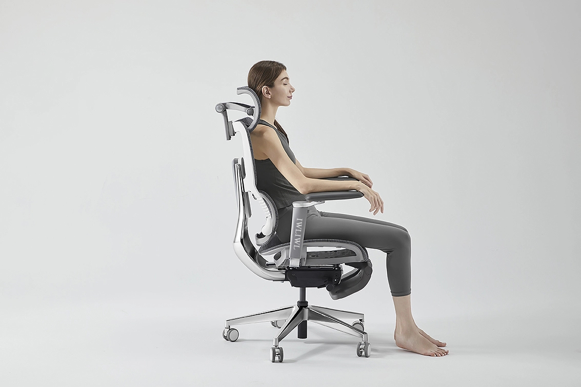IWLIWL Ergonomic Office Chair Computer Desk Chiar Mesh High Back Desk Chair with 4D Armrest 3D Headrest, Mesh Computer Chair with Adjustable Lumbar Support, Rocking Executive Swivel Chair for Home