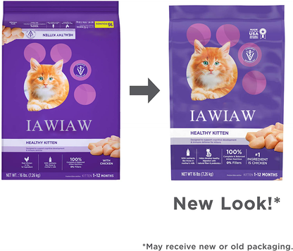 IAWIAW PROACTIVE HEALTH HEALTHY KITTEN Animal feed Dry Cat Food with Fish Oil and Chicken, 16 lb. Bag
