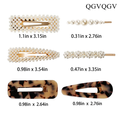 QGVQGV Hair clips Fashion Hair Clips Set, 20 PCS Pearls Hair Clips Acrylic Resin Hair Barrettes for Thick Hair,Hair Clip Hairpins for Women Girls Headwear Styling Tools