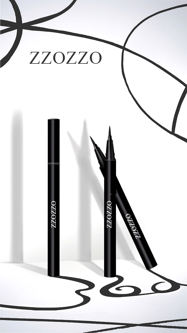 ZZOZZO Black Eyeliner Pencil and Brown Eyeliner Pencil Makeup Set - Smooth Glide and Long Lasting Eye Liners - Smudgeproof and Waterproof Eyeliner - Precise and Fade-Proof Eyeliners Set of Two