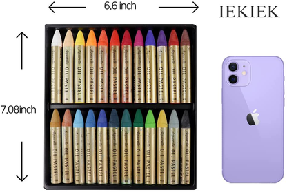 IEKIEK Oil pastels Non Toxic Soft Water Soluble Oil Pastels for Artist and Professional (24 Colors)