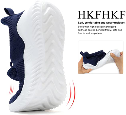 HKFHKF Men's Non Slip Running Shoes Ultra Light Breathable Casual Walking Shoes Fashion Sneakers Mesh Workout Sports Shoes