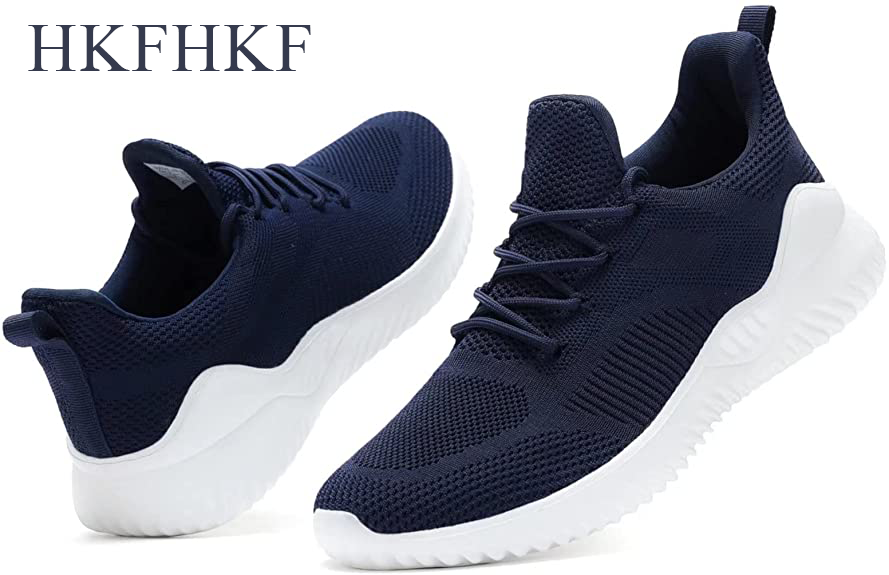 HKFHKF Men's Non Slip Running Shoes Ultra Light Breathable Casual Walking Shoes Fashion Sneakers Mesh Workout Sports Shoes