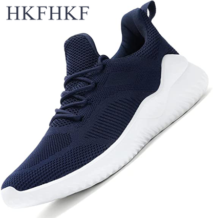 HKFHKF Men's Non Slip Running Shoes Ultra Light Breathable Casual Walking Shoes Fashion Sneakers Mesh Workout Sports Shoes
