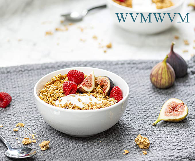By WVMWVM, Ceramic Make From bowls, Holds 24 Oz, perfect for cereal, desserts, salads, oatmeal, Set of 6, White.