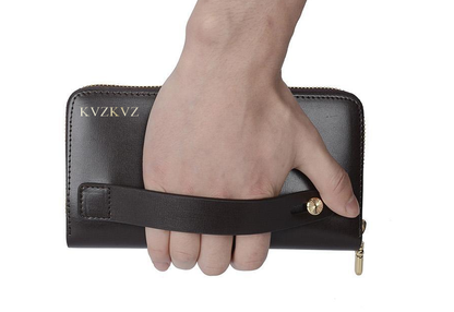 KVZKVZ RFID Front Pocket Slim Wallets- Genuine Leather Handmade Minimalist Credit Card Holder (Small, 01 Black Carbon)